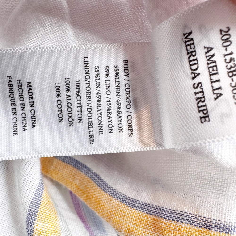Rails Amelia Linen Blend Midi Dress in Merida Stripe Soft White Size S - Picture 11 of 14